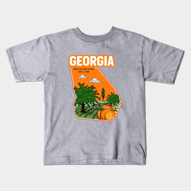 Georgia and peach Kids T-Shirt by My Happy-Design